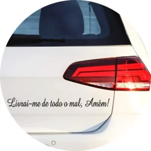 Adesivo Moto Carro Livrai Me De Todo O Mal Amém 25x2,5cm