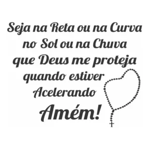 Adesivo Tanque Moto Carro Oração Deus Me Proteja Acelerando