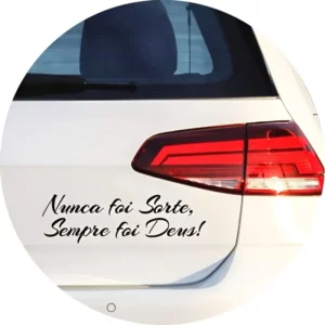 Adesivo Nunca Foi Sorte Sempre Foi Deus 20x6cm Carro Moto